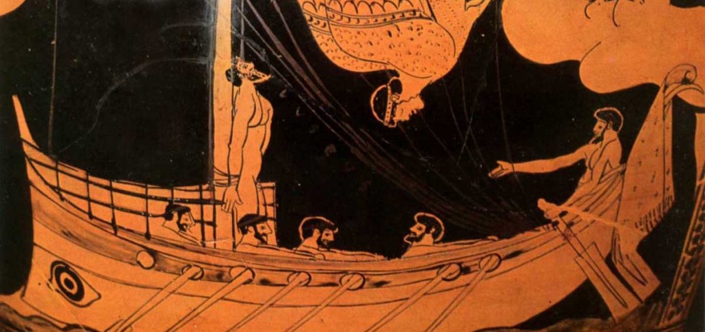 Ulysse et les sirènes (détail d'une poterie, 460-480 av. JC)
